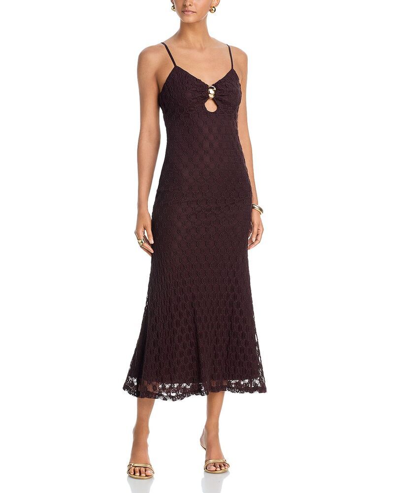 バードット レディース トップス ワンピース ミディ Bardot Karla Midi Dress Dark Chocolate チョコレート