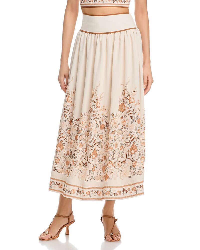 ムーンリバー レディース ボトムスカート フラワー柄 ミディ フラワー Moon River Floral Midi Skirt Creamulti クリーム