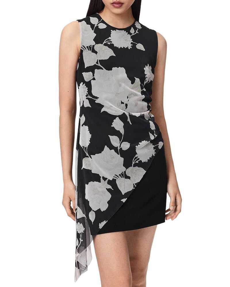 オールセインツ レディース トップス ワンピース ミニ ALLSAINTS Riley Mini Dress Fleurz Black ブラック