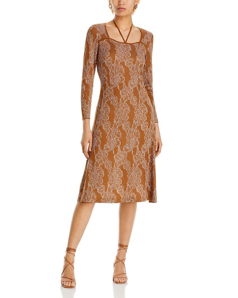 ミソック レディース トップス ワンピース トール Misook Metallic Jacquardress CopperNew Ivory アイボリー