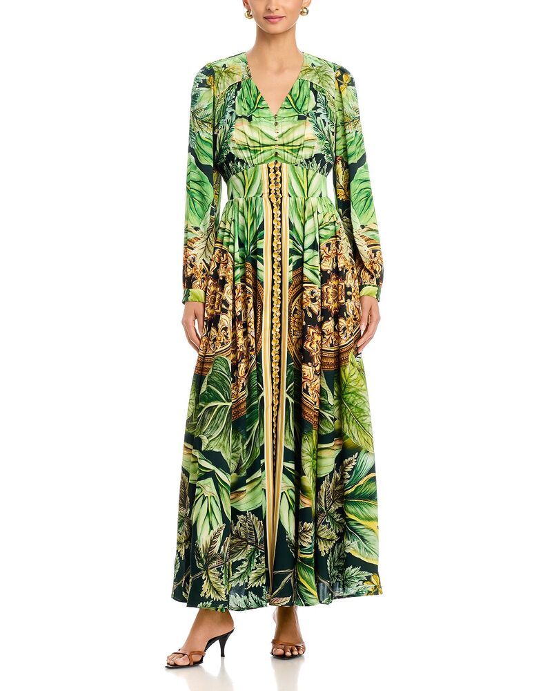 エリータハリ レディース トップス ワンピース Elie Tahari The Alexandria Dress Atrium Garden Print