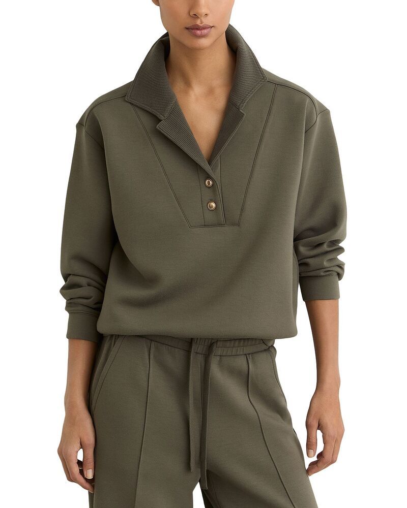 レイス レディース アウター パーカー・スウェット シャツ REISS Bella Sweatshirt Khaki Green グリーン