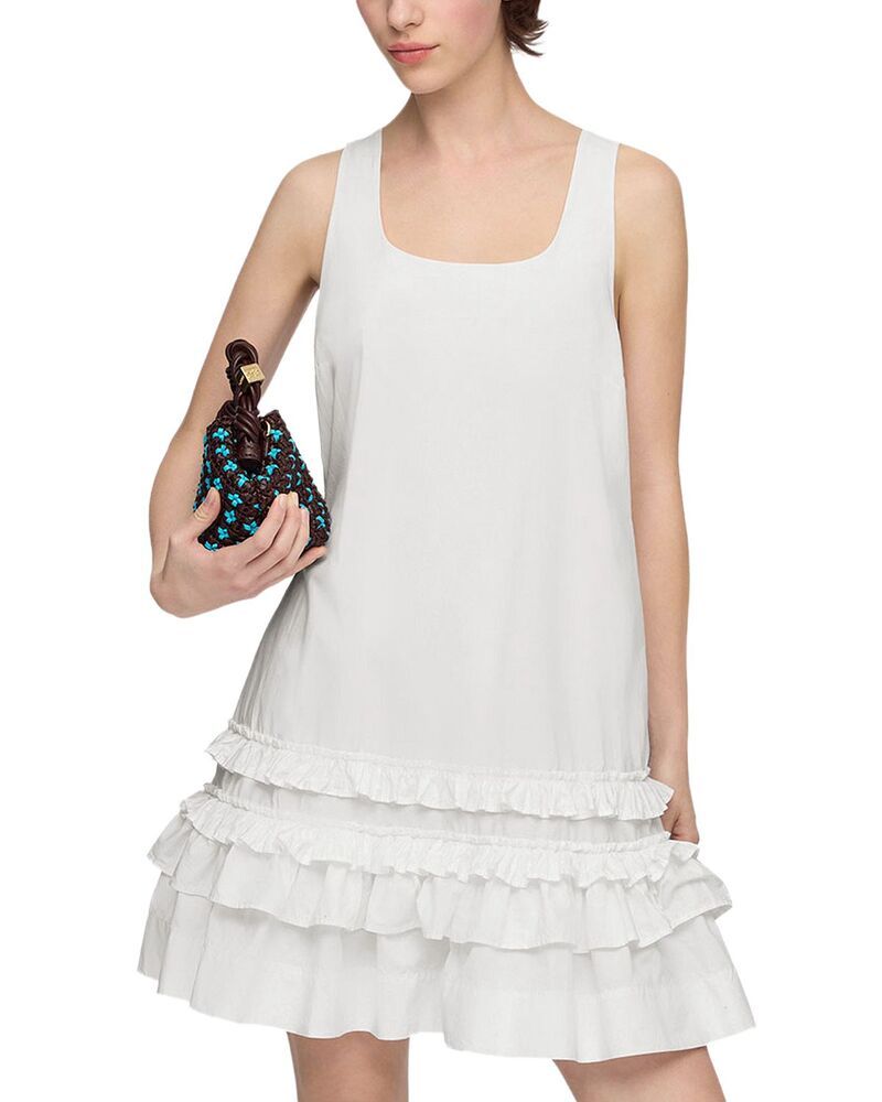 ガニー レディース トップス ワンピース コットン GANNI White Cotton Dress Bright White ホワイト