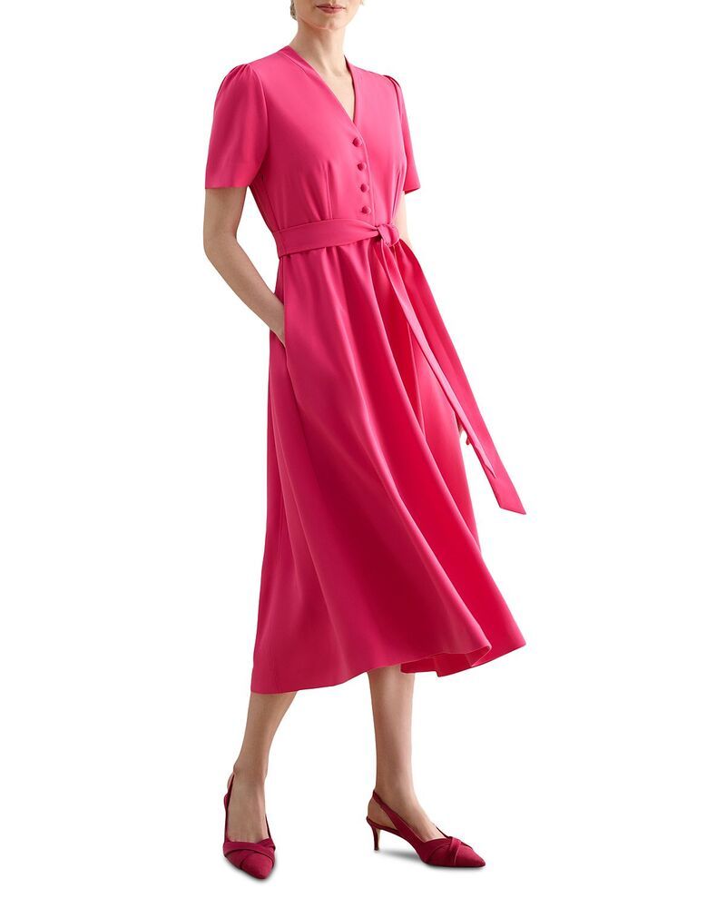 ホッブスロンドン レディース トップス ワンピース ミディ HOBBS LONDON Lillie Midi Dress Bright Pink ピンク