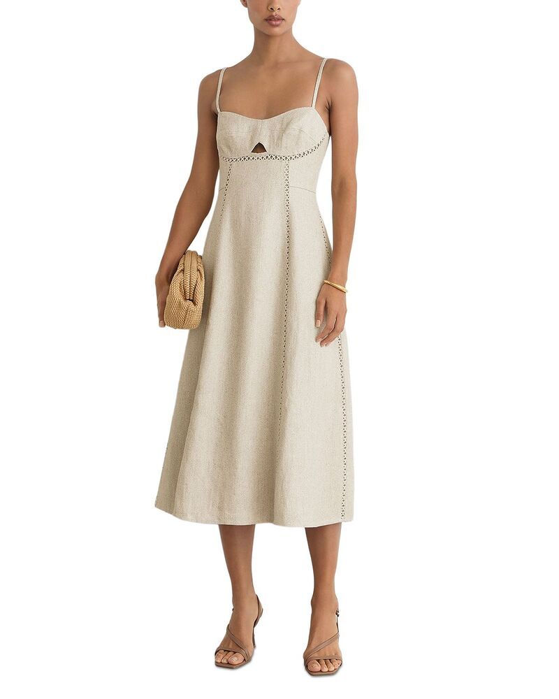 レイス レディース トップス ワンピース ミディ REISS Annie Midi Dress Neutral