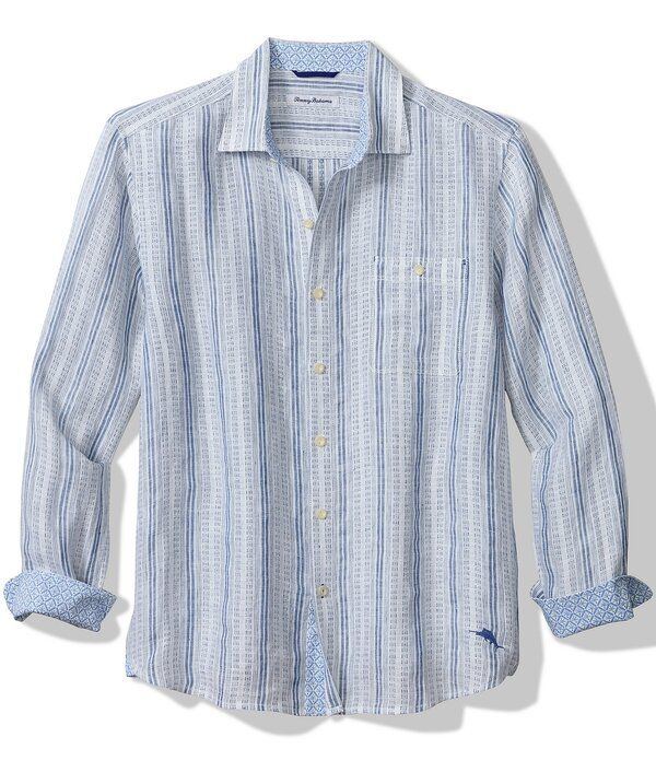 トッミーバハマ メンズ トップス シャツ Tommy Bahama Blue Royale Stripe Long Sleeve Woven Shirt Infinity Sky ブルー