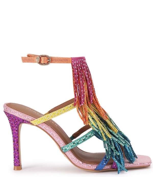 カートジェイガーロンドン レディース シューズ サンダル フリンジ Kurt Geiger London Fringe Rainbow Crystal Embellishedressandals Ra