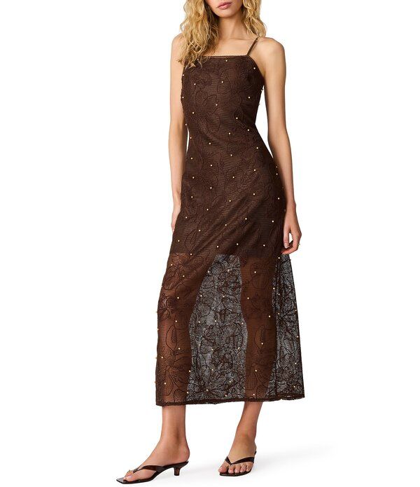 スティーブ マデン レディース トップス ワンピース フラワー柄 ミディ ノースリーブ フラワー Steve Madden Maureene Square Neck Sleeveless Floral