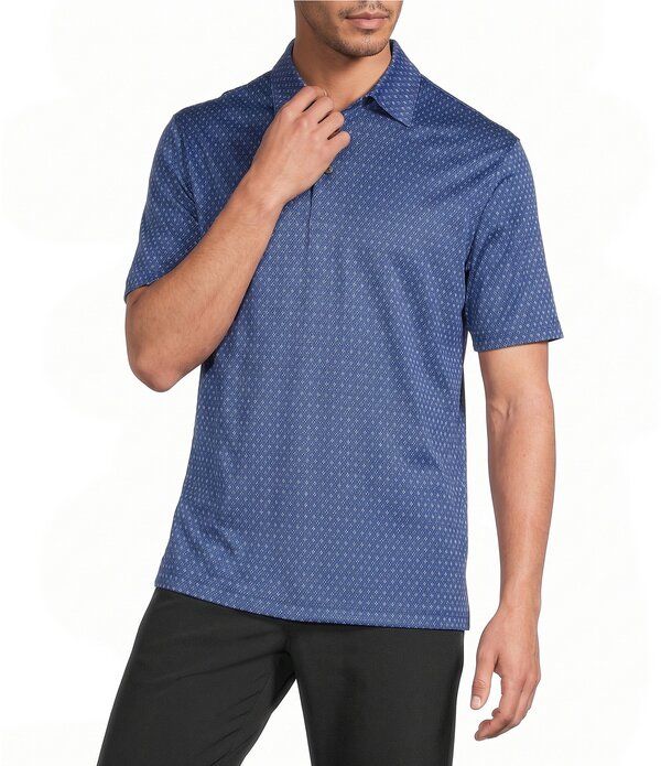 ラウンドトゥリーアンドヨーク メンズ トップス シャツ トール Roundtree Yorke Big Tall Performance Geometric Dot Short Sleeve Polo