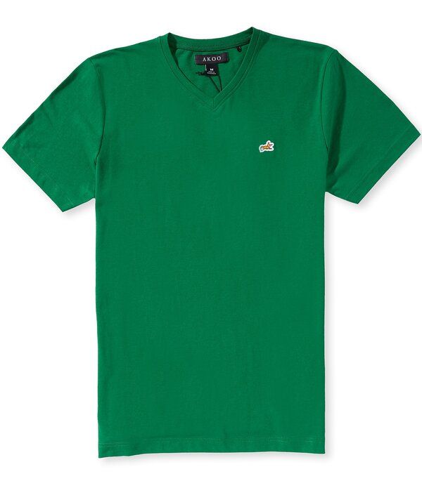 アクー メンズ トップス シャツ Vネック ニット AKOO Fox VNeck Short Sleeve Knit OutShirt Verdant Green グリーン