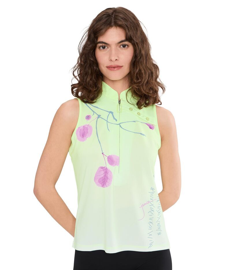 ジャイミーサドック レディース トップス シャツ プリント ノースリーブ Jamie Sadock Plum Sleeveless Printop Yellow イエロー