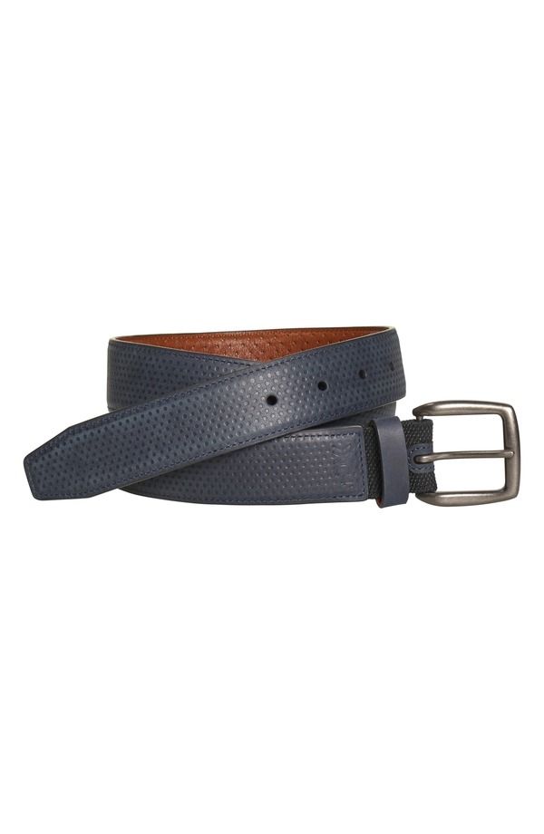 ジョンストンアンドマーフィー メンズ アクセサリー ベルト レザー Johnston Murphy XC4 Burnished Leather Belt Navy ネイビー