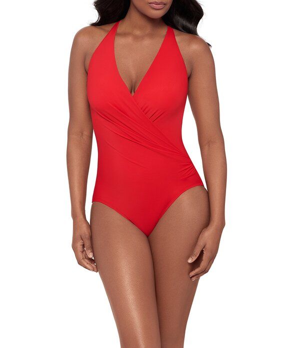 ミラクルスーツ レディース トップス ワンピース Miraclesuit Rock Solid Wrapsody Shaping One Piece Swimsuit Poppy