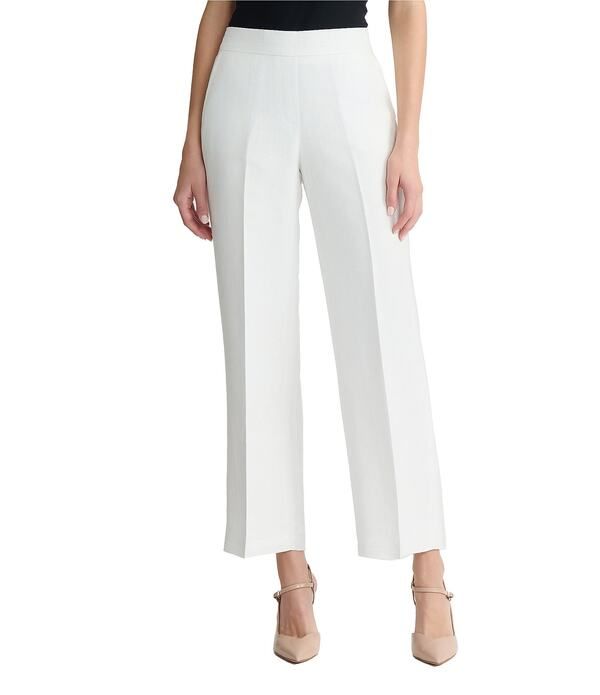 カスパール レディース ボトムス カジュアルパンツ リネン Kasper Pull On Linen Blend Side Pockets Pants Lily White ホワイト