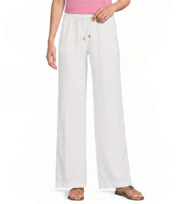 リリーピュリッツァー レディース ボトムス カジュアルパンツ ワイドレッグ リネン Lilly Pulitzer Brawley Linen MidRise Wide Leg Pants Resort