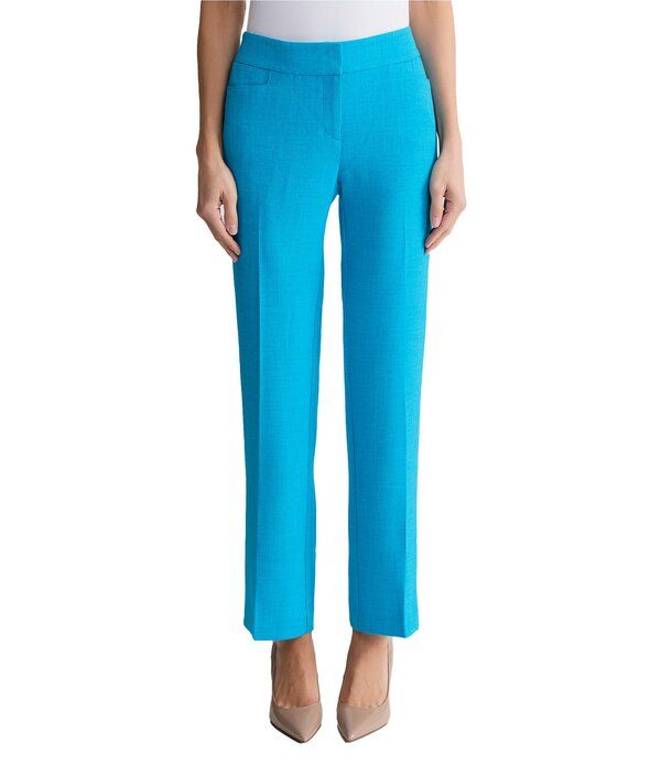 カスパール レディース ボトムス カジュアルパンツ クレープ Kasper Flat Front Pebble Crepe Trouser Pants Bright Azul