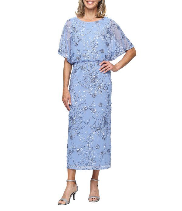 イグナイト レディース トップス ワンピース フラワー柄 プチ メッシュ ミディ スパンコール フラワー Ignitevenings Petite Size Floral Sequin Mesh Sc