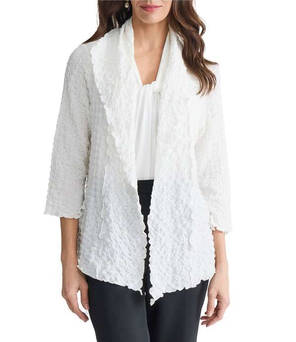 カスパール レディース アウター コート ジャケット Kasper Shawl Collar Open Front Jacket Vanilla Ice