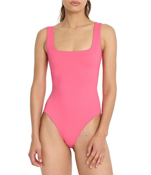 グッドアメリカン レディース トップス シャツ ボディースーツ Good American Sculpting Square Neck Modern Tank Bodysuit Strawberry