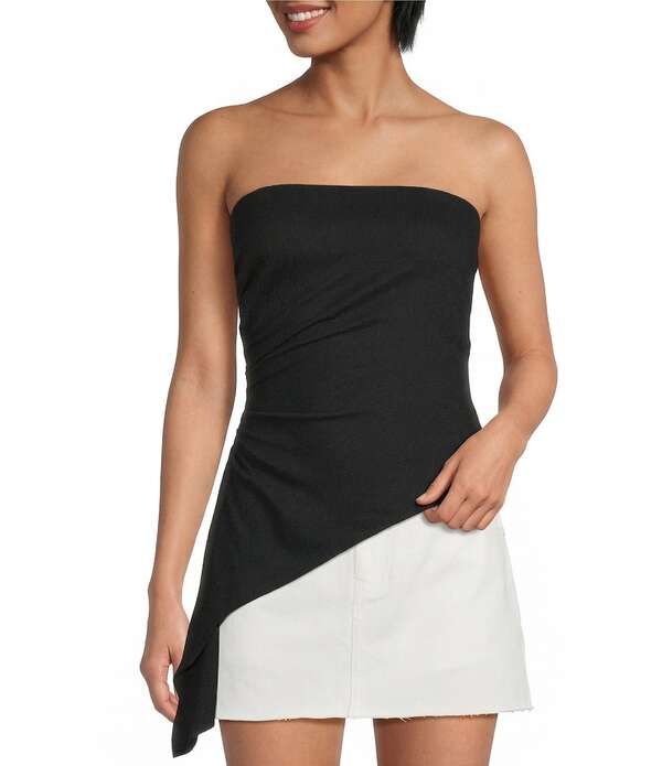 ジャンビニ レディース トップス シャツ アシンメトリー ストラップレス ブラウス ニット Gianni Bini Camille Strapless Asymmetrical Knit Blouse