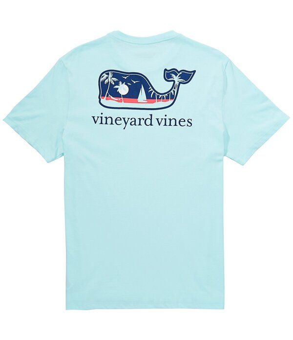 ヴァインヤードヴァインズ メンズ トップス シャツ Vineyard Vines Palm Tree Boat Scenic Whale Short Sleeve TShirt Shallow Sea