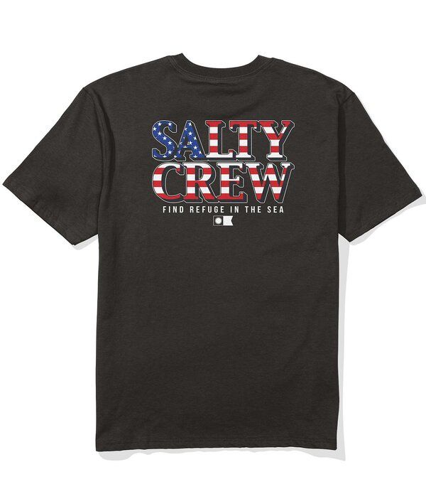 ソルティークルー メンズ トップス シャツ ロゴ Salty Crew America Optic Logo Short Sleeve TShirt Black ブラック