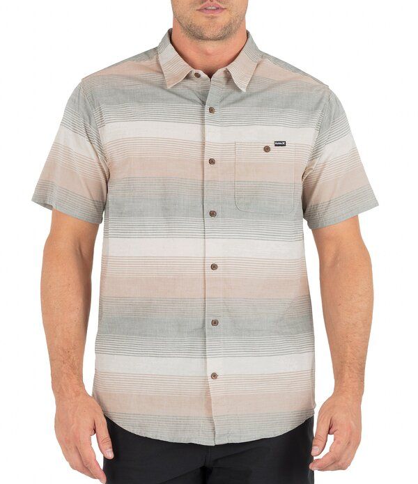 ハーレー メンズ トップス シャツ Hurley Lido Horizontal Stripe Short Sleeve Woven Shirt Great White ホワイト