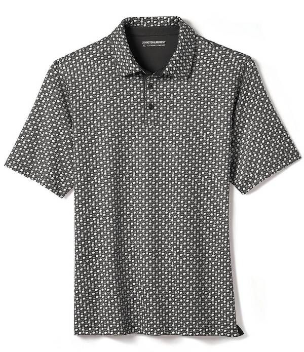 ジョンストンアンドマーフィー メンズ トップス シャツ プリント Johnston Murphy XC Helmet And Football Print Short Sleeve Polo Shir