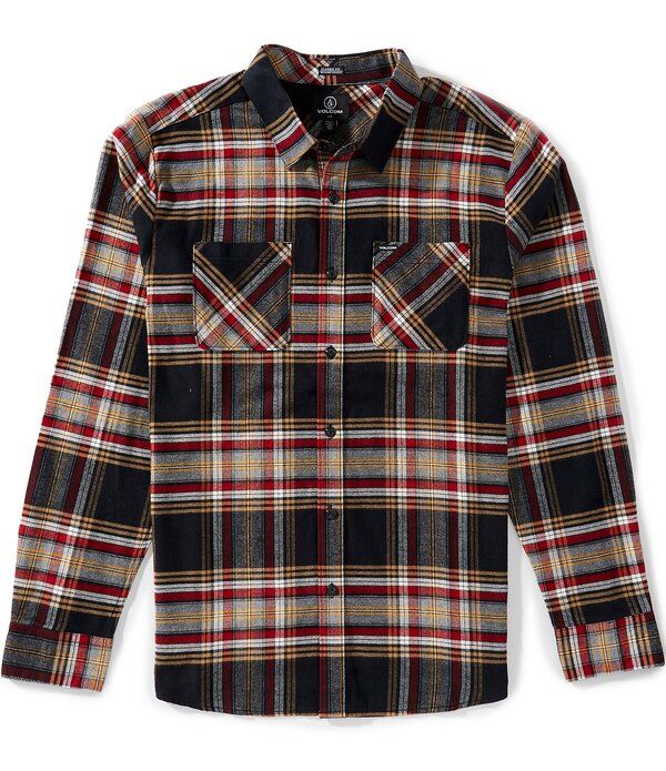 ボルコム メンズ トップス シャツ Volcom Netastone Long Sleeve YarnDyed Plaid Flannel Shirt Antique Black ブラック