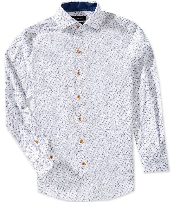 ビスコッティ メンズ トップス シャツ フラワー柄 プリント ミニ フラワー Visconti Mini Floral Print Long Sleeve Woven Shirt Grey グレー