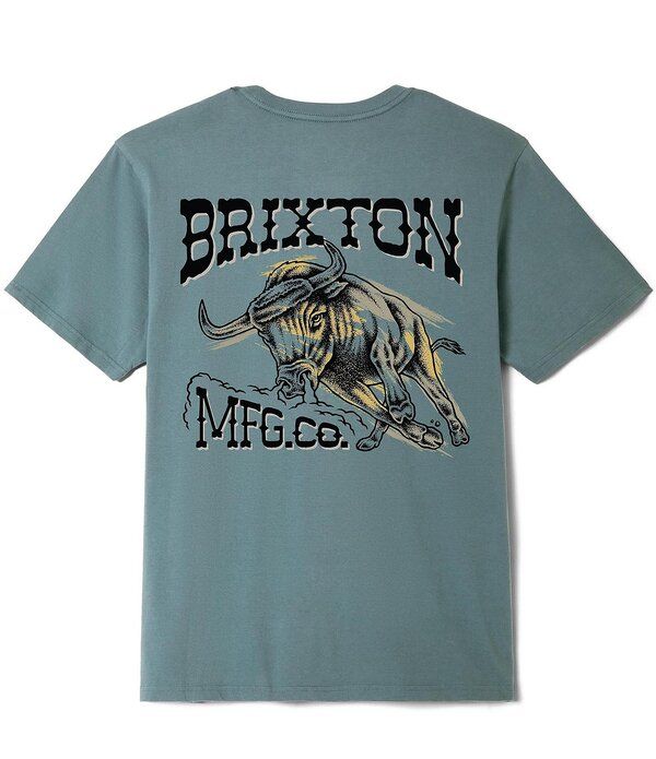 ブリクストン メンズ トップス シャツ Brixton Barquero Bull Short Sleeve TShirt Ocean Breeze