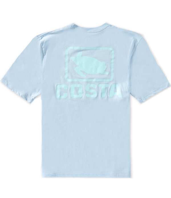 コスタ メンズ トップス シャツ ニット グラフィック Costa Emblem Basshort Sleeve TubularKnit Graphic TShirt Light Blue ブルー
