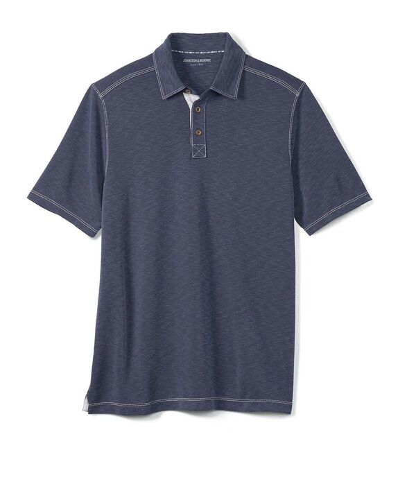 ジョンストンアンドマーフィー メンズ トップス シャツ ヴィンテージ Johnston Murphy Vintage Slub Short Sleeve Polo Shirt Navy ネイビー