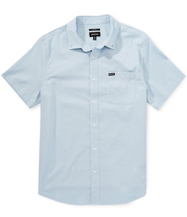 ブリクストン メンズ トップス シャツ オックスフォード Brixton Sanford Oxford Short Sleeve Woven Shirt Blue Aura ブルー