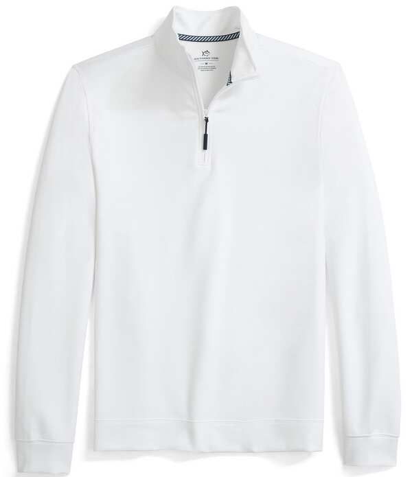 サウザーンタイド メンズ アウター ニット・セーター Southern Tide Performance Stretch Schooner QuarterZipullover Classic Whit