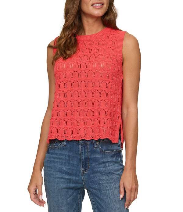 フラッグ アンド アンセム レディース トップス シャツ セーター ノースリーブ Flag and Anthem Solid Sleeveless Dale Sweater Tank Red レッド