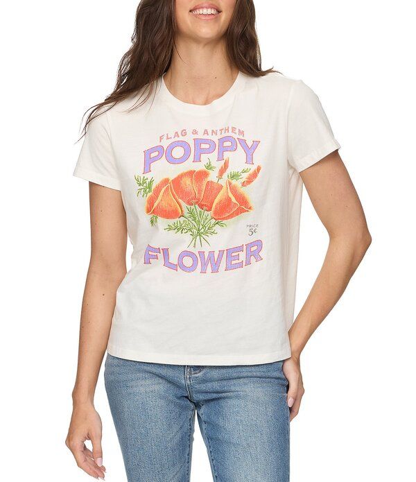 フラッグ アンド アンセム レディース トップス シャツ グラフィック Flag and Anthem Short Sleeve Graphic Poppies Tee White ホワイト