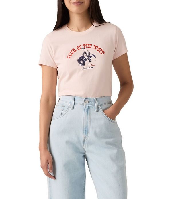 リーバイス レディース トップス シャツ LevisR Perfect Short Sleeve TShirt Pink ピンク