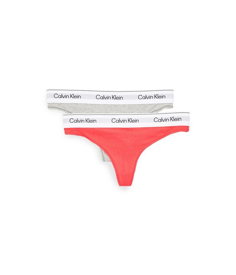 カルバン クライン アンダーウェア レディース パンツ コットン Calvin Klein Underwear Icon Cotton Modal Thong 2Pack Punch PinkGrey
