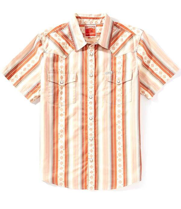 センデロプロビジョンズ メンズ トップス シャツ Sendero Provisions Co The Wyatt Western Stripearl Snap Short Sleeve Woven S