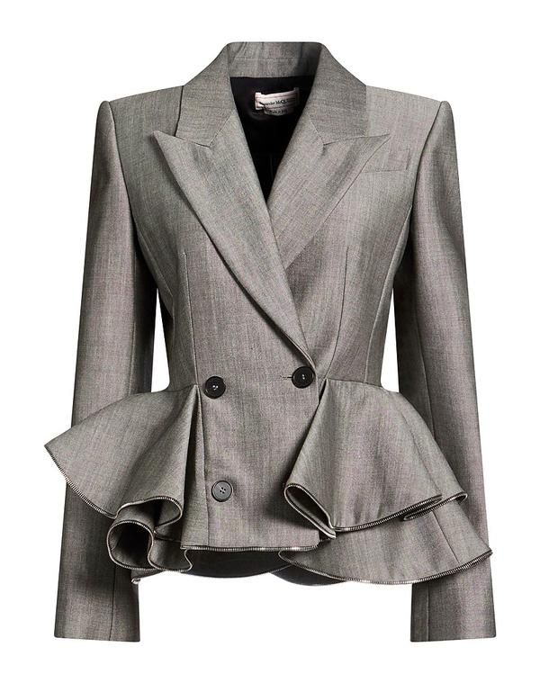 マックイーン レディース アウター ジャケット・ブルゾン テーラードジャケット MCQUEEN Gray グレー