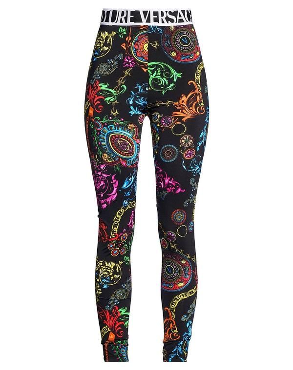 ヴェルサーチ レディース ボトムス レギンス VERSACE JEANS COUTURE Black ブラック