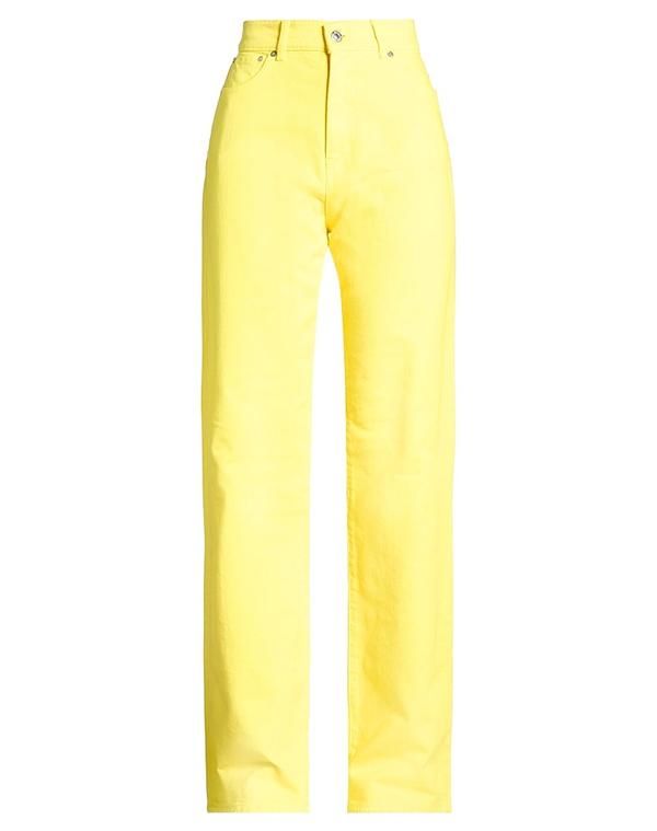グリフォーニ レディース ボトムス デニムパンツ フレアワイドレッグ GRIFONI Yellow イエロー