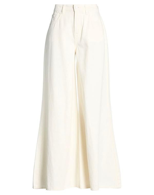 セブンフォーオールマンカインド レディース ボトムス デニムパンツ フレアワイドレッグ 7 FOR ALL MANKIND Ivory アイボリー