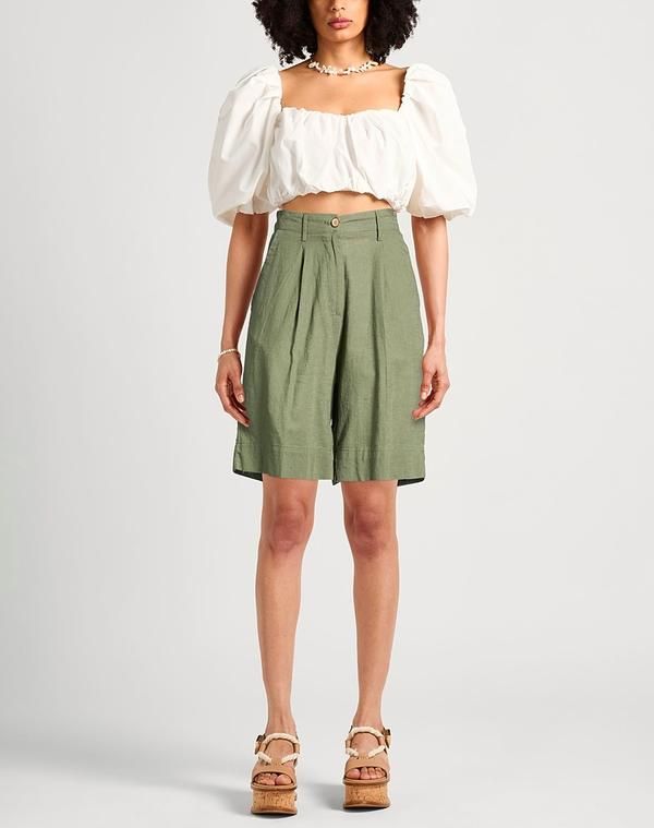 イエスズィーバイエッセンツ レディース ボトムス ハーフパンツ・ショーツ ショートパンツバミューダパンツ YES ZEE by ESSENZA Military Green グリーン