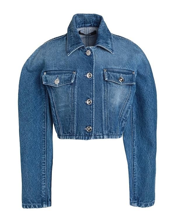 ヴェルサーチ レディース アウター ジャケット・ブルゾン デニムブルゾン VERSACE Blue ブルー