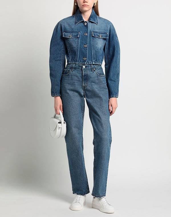 ヴェルサーチ レディース アウター ジャケット・ブルゾン デニムブルゾン VERSACE Blue ブルー ヴェルサーチ レディース アウター ジャケット・ブルゾン デニムブルゾン VERSACE Blue ブルー