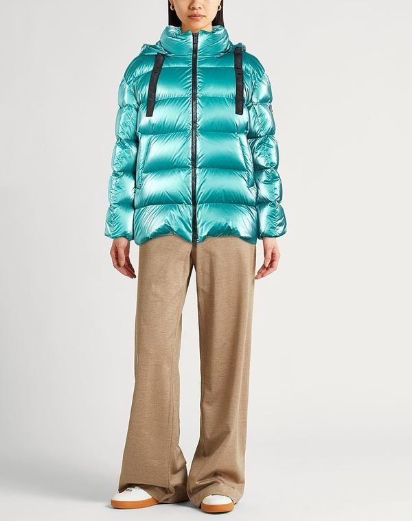 ホーガン レディース アウター ジャケット・ブルゾン パファージャケット HOGAN Turquoise Blue ブルー