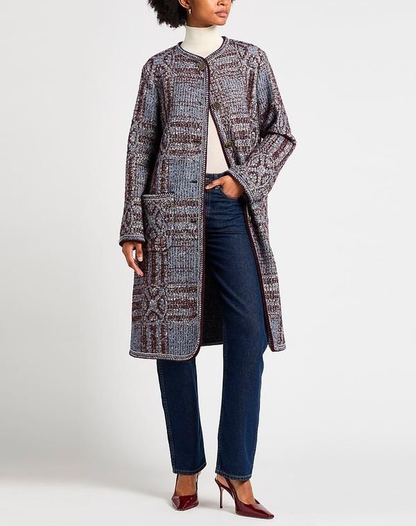 エトロ レディース アウター コート ETRO Blue Gray グレー