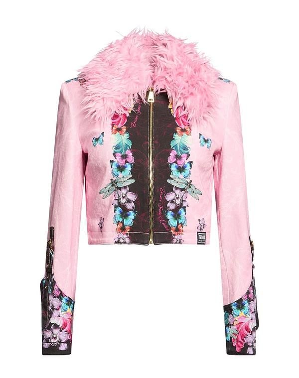 ヴェルサーチ レディース アウター ジャケット・ブルゾン デニムブルゾン VERSACE JEANS COUTURE Pink ピンク
